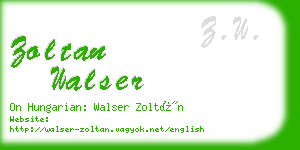 zoltan walser business card